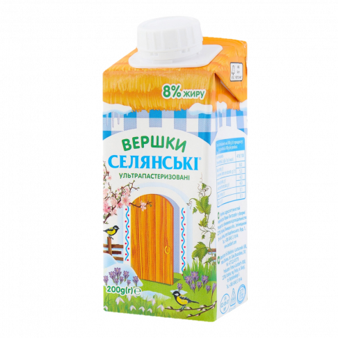 UHT cream 8% fat ТМ «Selianskе»