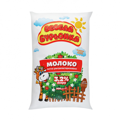 milk, 3,2 % fat, «Vesela Burenka», 900 g