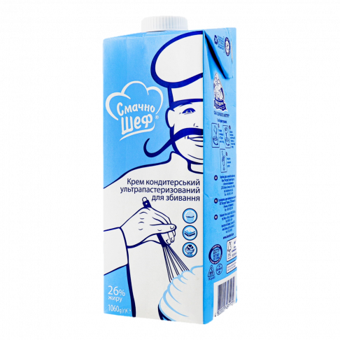 cooking cream 26 % fat, «Smachno Shef», 1060 g