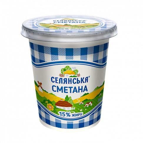 сметана 15% жиру ТМ «Селянське»