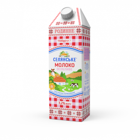milk, 3,2 % fat, «Selianske» «Rodynne», 1500 g