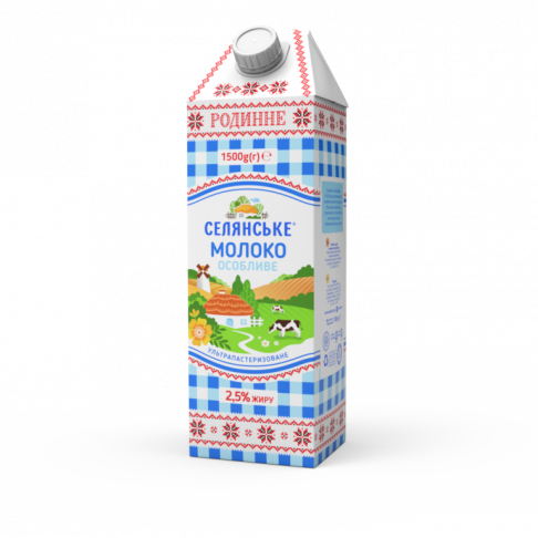 milk, 2,5 % fat, «Selianske» «Rodynne», 1500 g