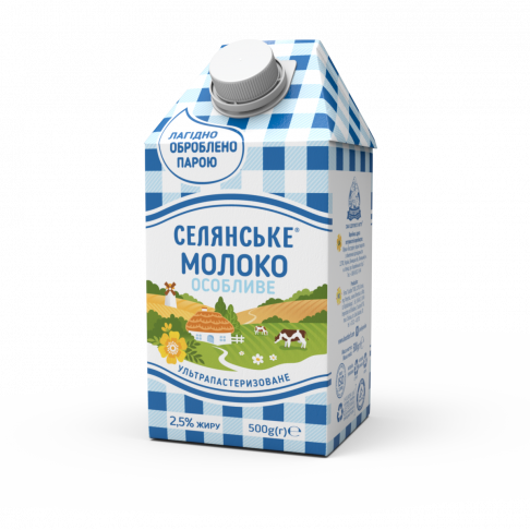 milk, 2,5 % fat, «Selianske» «Osoblyve», 500 g