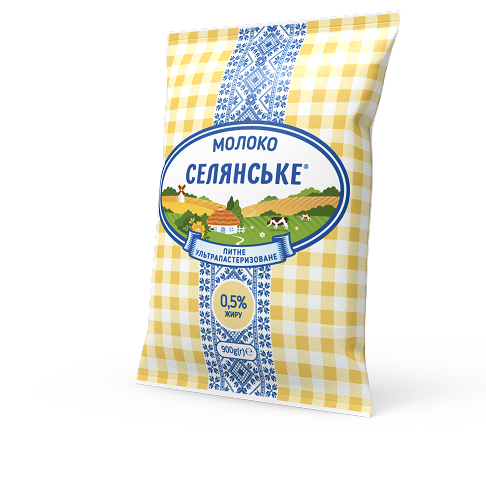 Молоко ТМ «Селянське», 0,5 % жиру, 900 г